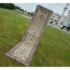 Contemporary Turkish Hallway Runner Rug With Mid Century | Rugs by Vintage Pillows Store. Item made of cotton with fiber