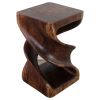Haussmann® Wood Double Twist Stool Table 12 in SQ x 20 in | Chairs by Haussmann®