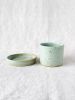Twiggy Handle Espresso Cup & Saucer - Seafoam, Unique, Handmade Pottery | Drinkware by Tomoko Ceramics