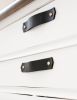 Black Leather Handle [V'ed End] | Pull in Hardware by Keyaiira | leather + fiber | Artist Studio in Santa Rosa. Item made of leather