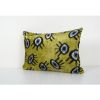 Ikat Eye Yelllow Pillow Pillow Cover - Silk Ethnic Velvet Lu | Cushion in Pillows by Vintage Pillows Store