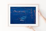 Blue abstract wall art, "Deep Blue Damage" photography print | Photography by PappasBland. Item composed of paper compatible with contemporary and industrial style