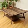 Square Scandinavian Coffee Table with Shelf | Tables by Crafted Glory. Item composed of oak wood compatible with scandinavian style