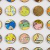 Three Hundred and Twenty Four World Map Dots Collage with Gold | Paintings by Amelia Coward