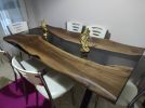 Custom Order Smoke Epoxy Resin Table - Dark Walnut Resin | Dining Table in Tables by LuxuryEpoxyFurniture. Item made of wood & synthetic