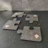 Gray stone Puzzle serving coasters for cups. Set of 4 | Tableware by DecoMundo Home. Item made of fabric & stone compatible with minimalism and industrial style