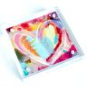 Acrylic Block Heart Painting: Loud Love (No. 9 of 10) | Mixed Media in Paintings by carrie song