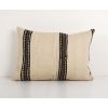 Vintage Hemp Neutral Lumbar Cover, White Organic Soft Wool S | Cushion in Pillows by Vintage Pillows Store