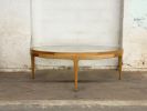 Modern Round Wood Coffee Table with Glass Top, USA made | Tables by Marco Bogazzi