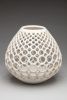 Wide Teardrop Lace Vessel | Ornament in Decorative Objects by Lynne Meade. Item composed of stoneware