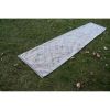 Vintage Kurdish Geometric Faded Pink Low Pile Long Rug | Runner Rug in Rugs by Vintage Pillows Store. Item composed of cotton & fiber