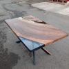 Custom Ultra Clear Epoxy Table | Dining Table in Tables by Ironscustomwood. Item made of walnut & metal compatible with contemporary and country & farmhouse style