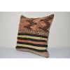 Turkish Striped Kilim Cushion Cover 16" X 16" | Pillows by Vintage Pillows Store. Item made of cotton with fiber