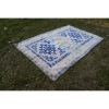 Vintage Blue Caucasian Rug - Traditional Hand Woven Wool | Area Rug in Rugs by Vintage Pillows Store. Item composed of cotton