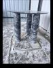 Tiger Skin Grey Marble Dining Table: Custom Order | Tables by AEGEAN MARBLE ARTISAN ATELIER