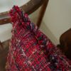 Red Tweed Remnants of Chanel Lumbar 15x26 | Pillows by Vantage Design