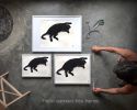 Minimalist Black Cat Art Print, Scandinavian Style Wall Decor | Prints in Paintings by The Ugly Cat Studio