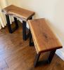 Custom Made Black Walnut Live Edge Side/End Table | Side Table in Tables by Good Wood Brothers. Item composed of walnut and metal