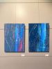 Blue Jean Action Painting for Wall Art | Oil And Acrylic Painting in Paintings by NAMYOONSOOART. Item composed of fabric in minimalism or contemporary style