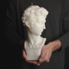 White Hermes XL Greek God Head Candle - Roman Bust Figure | Ornament in Decorative Objects by Agora Home. Item composed of synthetic compatible with minimalism and contemporary style