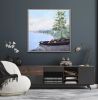 Windermere Boats | Oil And Acrylic Painting in Paintings by Meredith H. Item composed of canvas compatible with minimalism and contemporary style