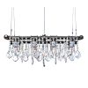 Ind. Mini-Banqueting Linear Suspension Blk. Steel Chandelier | Chandeliers by Michael McHale Designs. Item made of metal with glass