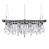 Ind. Mini-Banqueting Linear Suspension Blk. Steel Chandelier | Chandeliers by Michael McHale Designs. Item made of metal with glass