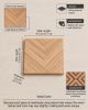 Oak Wood Veneer Marquetry Coasters, Geometric Pattern, Modern Coffee Table Decor (Set of 4) | Tableware by Vesta Corte