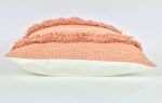 Peach fringe pillow // fringed cushion // peach tassel pillo | Pillows by velvet + linen