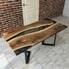Smoke Epoxy Custom Resin Table | Dining Table in Tables by Ironscustomwood. Item composed of walnut and synthetic