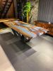 Custom Epoxy Resin Dining Table - Handmade Wooden Table | Tables by Tinella Collection. Item made of walnut compatible with contemporary and art deco style