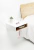 Floating White Nightstand / Bedside Table | Tables by Manuel Barrera Habitables. Item made of oak wood