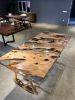 Olive Resin Table - Custom Epoxy Table | Dining Table in Tables by Tinella Wood. Item made of wood with metal works with contemporary & art deco style