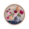 Circular Floral "Keeping Balanced" 12 inches | Oil And Acrylic Painting in Paintings by Katie Willes. Item made of wood with synthetic