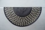 White Triangle Mat | 4' Round | Black Base | Rugs by NEEPA HUT. Item composed of fiber