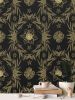 IVI Poppy Daisies & Cannabis Leaves Black Gold | Wallpaper in Wall Treatments by Sean Martorana. Item made of paper