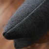 Black and Grey Woven Wool Lumbar Pillow 12x19 | Pillows by Vantage Design