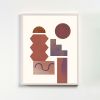 Abstract Geometric art in Desert Colors, Geometric Poster | Prints by Capricorn Press. Item composed of paper in boho or minimalism style