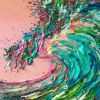 Heavy Texture Wave Custom Painting | Oil And Acrylic Painting in Paintings by Monika Kupiec Abstract Art. Item made of canvas with synthetic