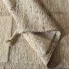 Handmade Wool Area Rug, Ivory Grey Geometric Carpet, Modern Hand Knotted Textile | Rugs by Swiflo