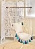 Boho Hammock Chair Swing with Tassels | TASSEL BLUE | Chairs by Limbo Imports Hammocks. Item composed of wood and cotton