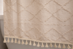 Valencia Tufted Beige Shower Curtain | Curtains & Drapes by Busa Designs