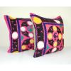 Pair Old Suzani Pillow Case Made From Samarkand Suzani | Sham in Linens & Bedding by Vintage Pillows Store. Item made of cotton with fiber