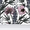 IVI Bouquet - Water Lily, Larkspur, Daisy w/ Cannabis Leaves | Wallpaper in Wall Treatments by Sean Martorana. Item made of paper