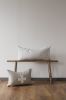 White Wool w/ Grey Hatched Lines Decorative Lumbar Pillow | Pillows by Vantage Design