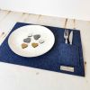 Indigo blue felt placemats with cutlery pocket. Set of 2 | Tableware by DecoMundo Home. Item composed of fabric and aluminum in minimalism or modern style
