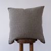 Black & Tan Linen with Black Chenille Box Trim 20x20 | Pillow in Pillows by Vantage Design