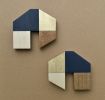 House - Indigo/Gold w.14 | Sculptures by Susan Laughton Artist. Item made of wood