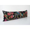 Velvet Suzani Lumbar Cushion Cover, Parrot Pictorial Sızani | Pillows by Vintage Pillows Store