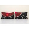 Vintage Ethnic Suzani Lumbar Pillow, Tribal Turkish Cushion | Sham in Linens & Bedding by Vintage Pillows Store. Item composed of cotton